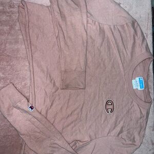 Champion Pink Crewneck Sweater with Ribbed Cuffs